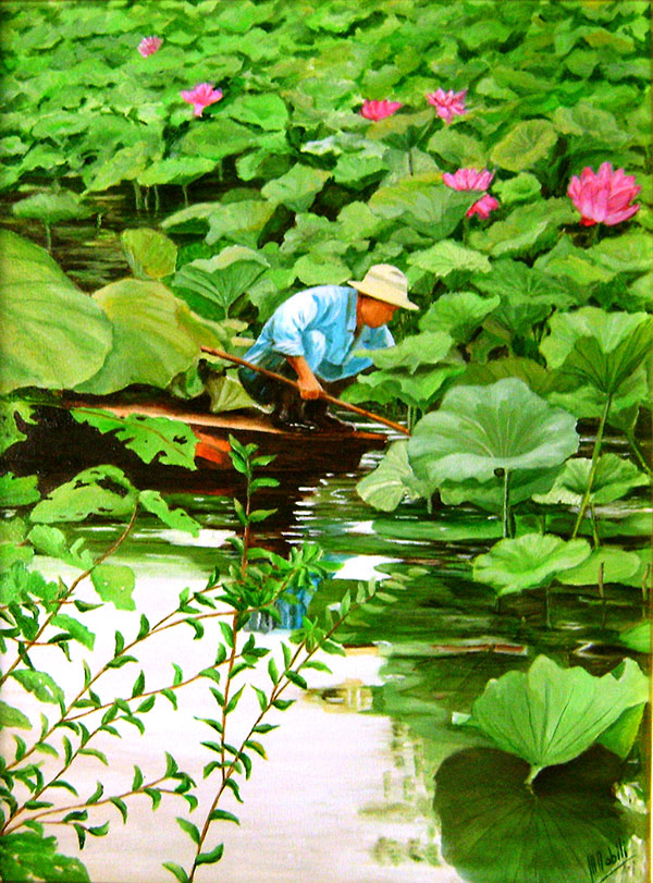 Il giardiniere di fiori di loto